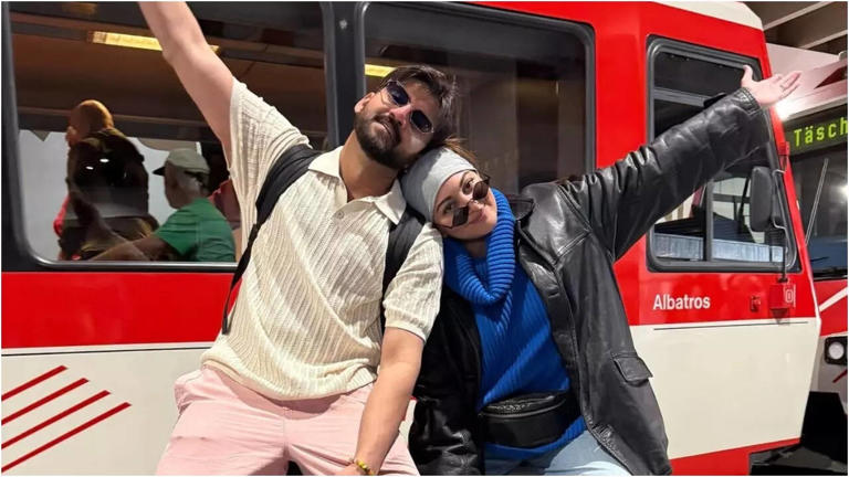 Sonakshi Sinha laughing during train prank with Zaheer Iqbal