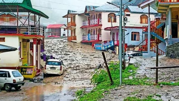 Aerial view of flood-hit area in Uttarakhand after cloudburst