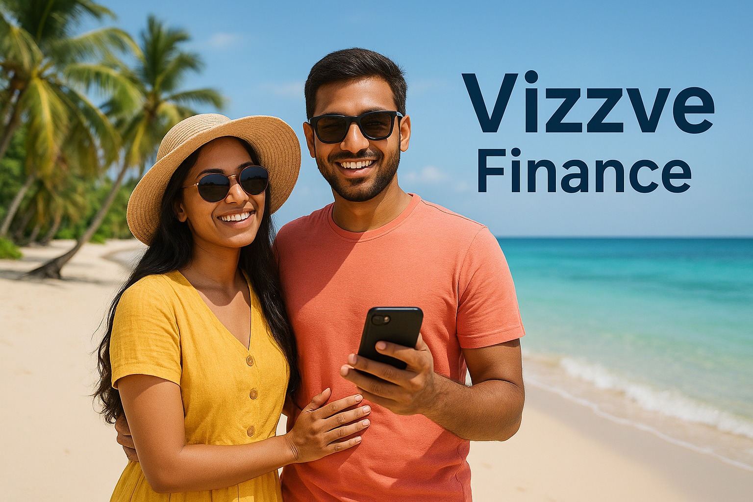 Indian couple enjoying vacation funded by personal loan