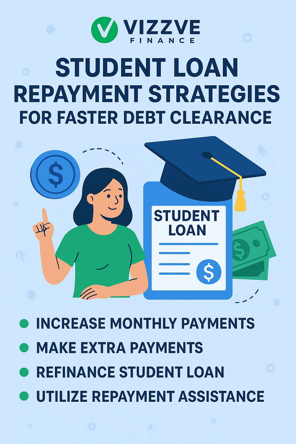 Student loan repayment strategies with Vizzve Finance for faster debt clearance
