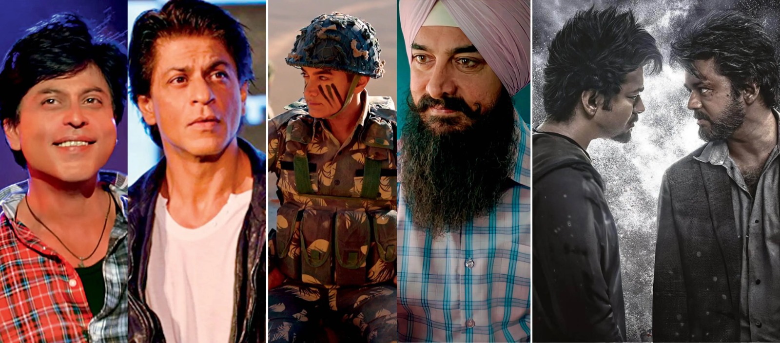 Collage comparing Kollywood and Bollywood films showing actors, directors, and iconic scenes