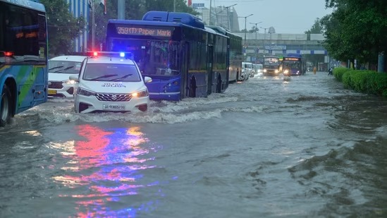 Waterlogged streets in Delhi-NCR after heavy rains ahead of Independence Day
