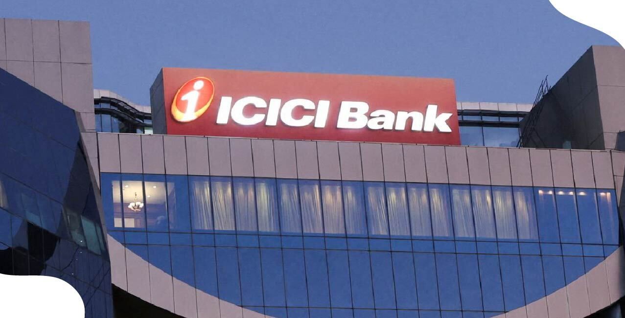 ICICI Bank branch with customers and updated minimum balance notice