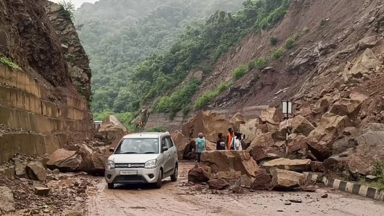 Flash floods in Himachal Pradesh blocking major highway