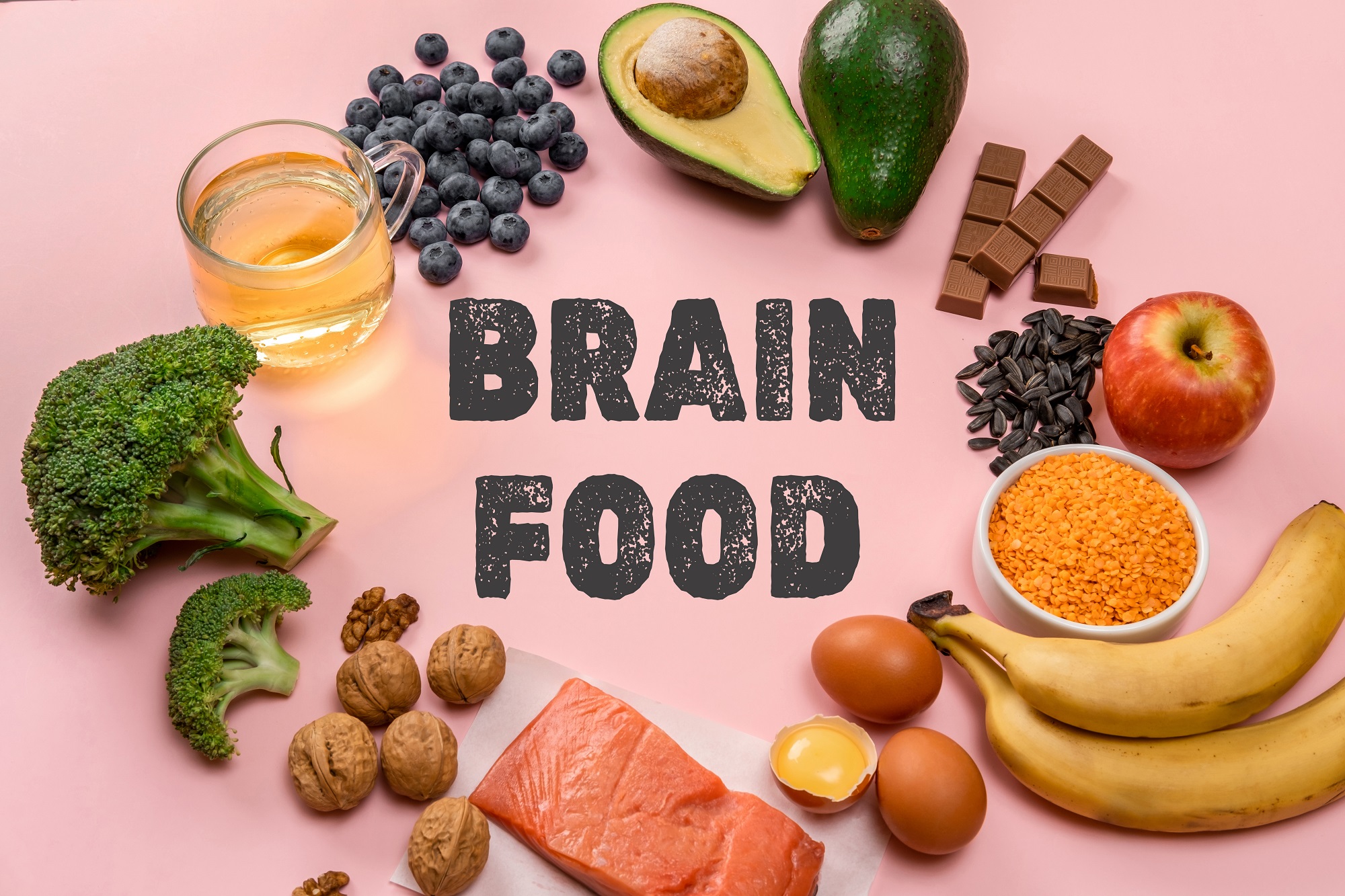 Brain-boosting neuro-nutrition foods like berries, nuts, and leafy greens
