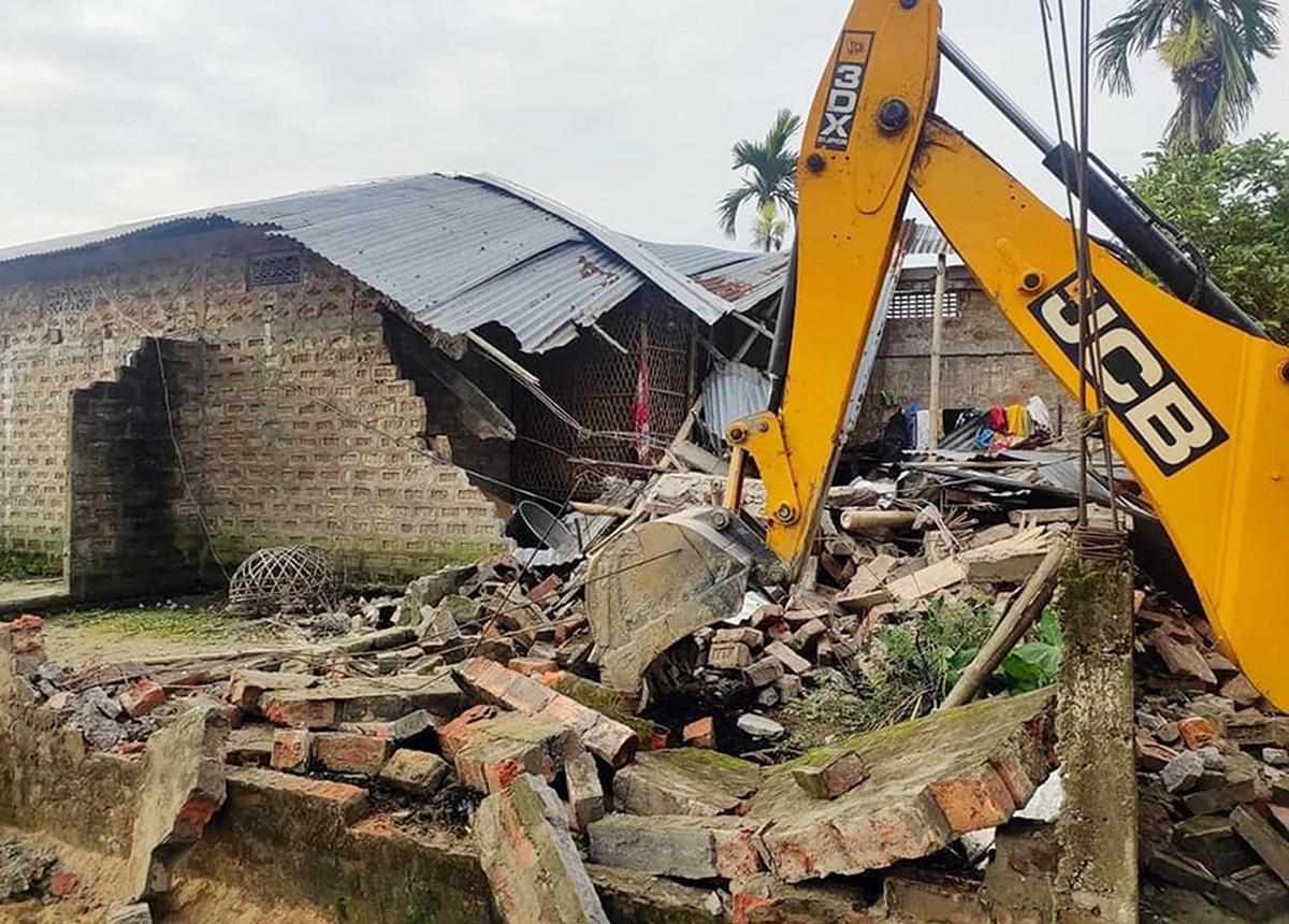 Eviction of families in Assam from government land