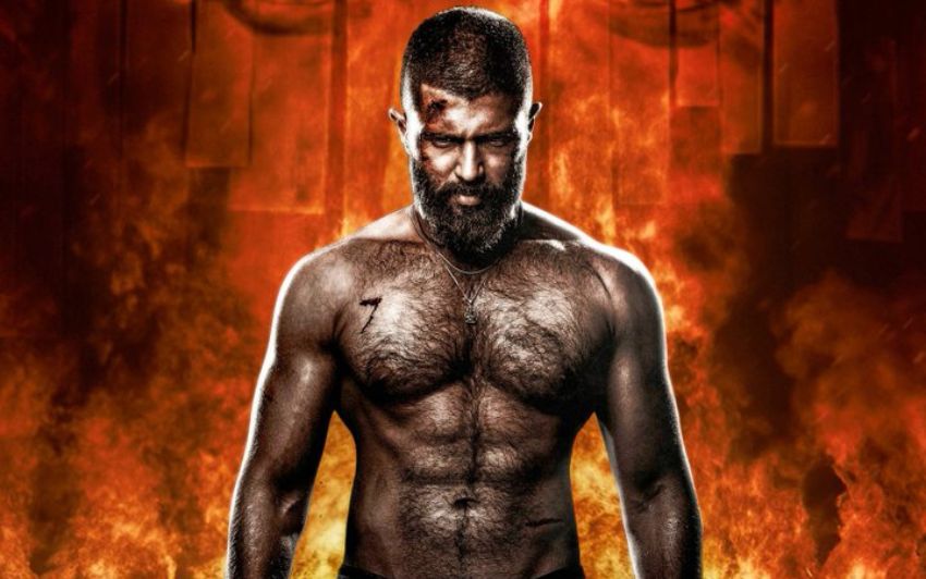 Vijay Deverakonda in Kingdom Pan-Indian film poster style