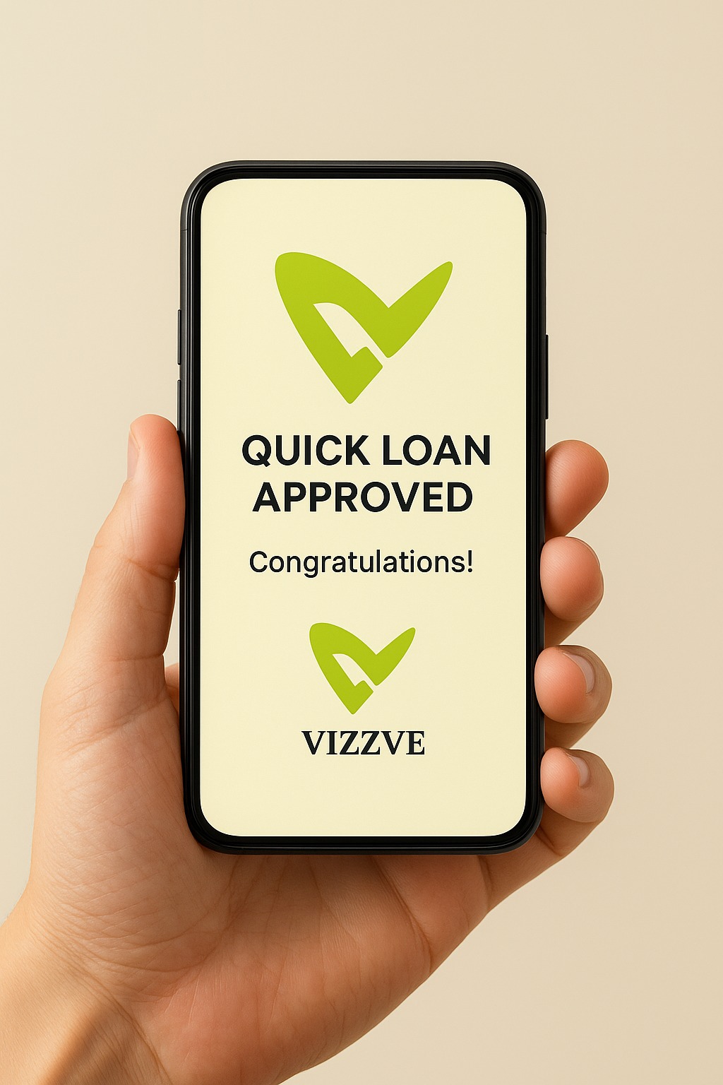Instant loan approval screen on mobile with digital UPI payment