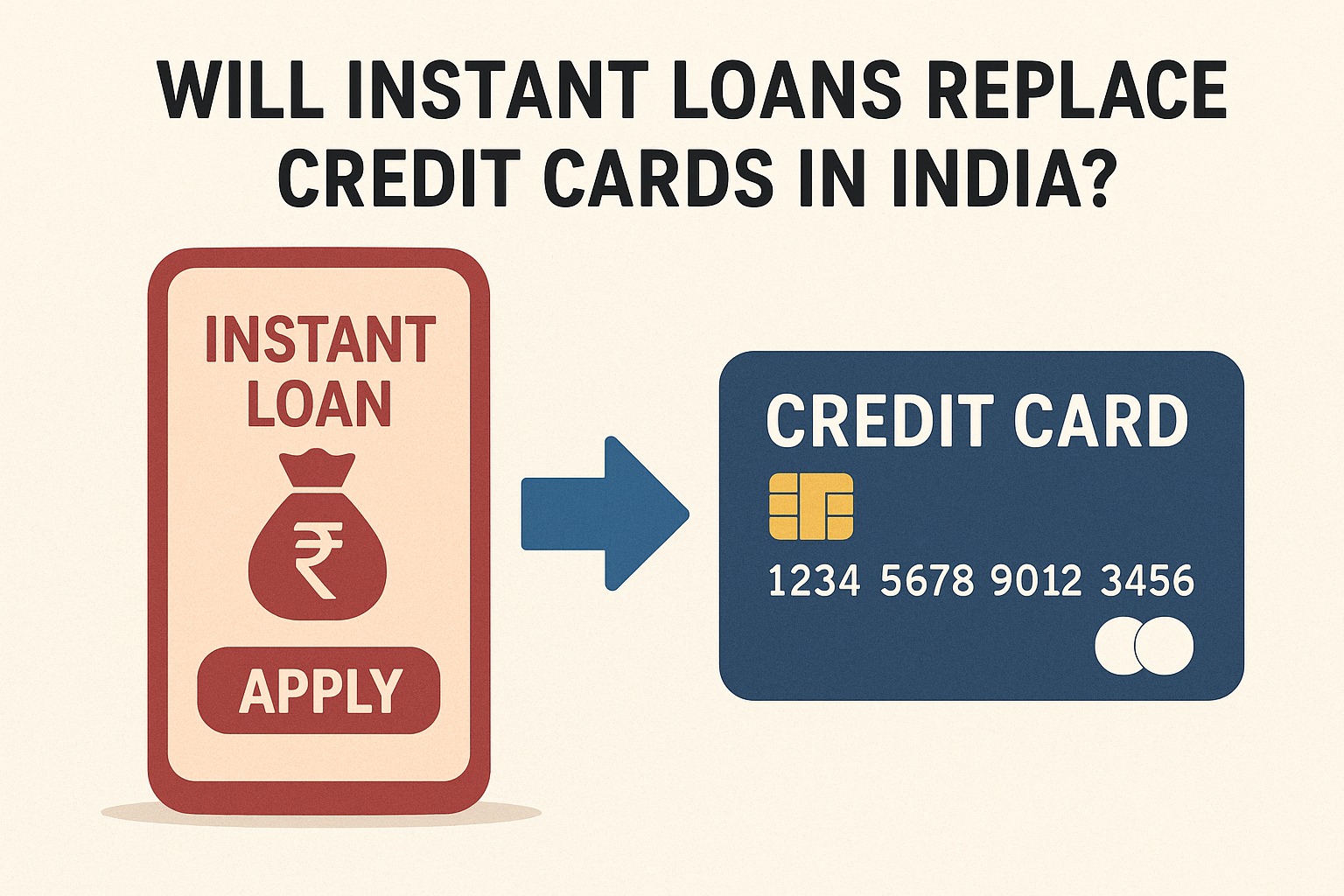 Young professional choosing between credit card and instant loan on smartphone (Vizzve Finance)