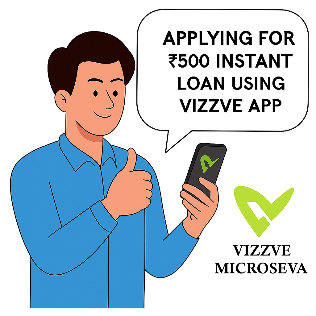 Young professional applying for ₹500 instant loan using Vizzve app