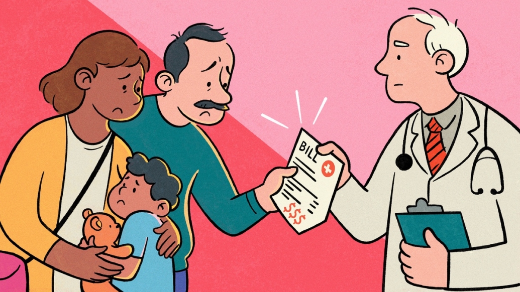 Patient’s family paying hospital bills using instant loan approval from Vizzve Finance