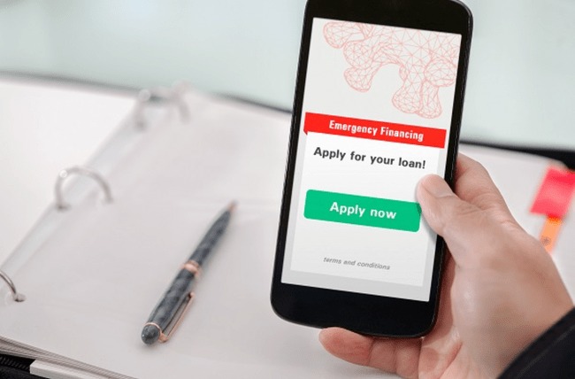 Customer using instant loan app during an emergency
