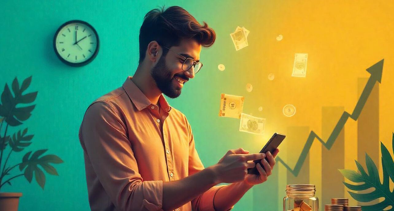 Gen Z borrower in India using a mobile loan app in 2025