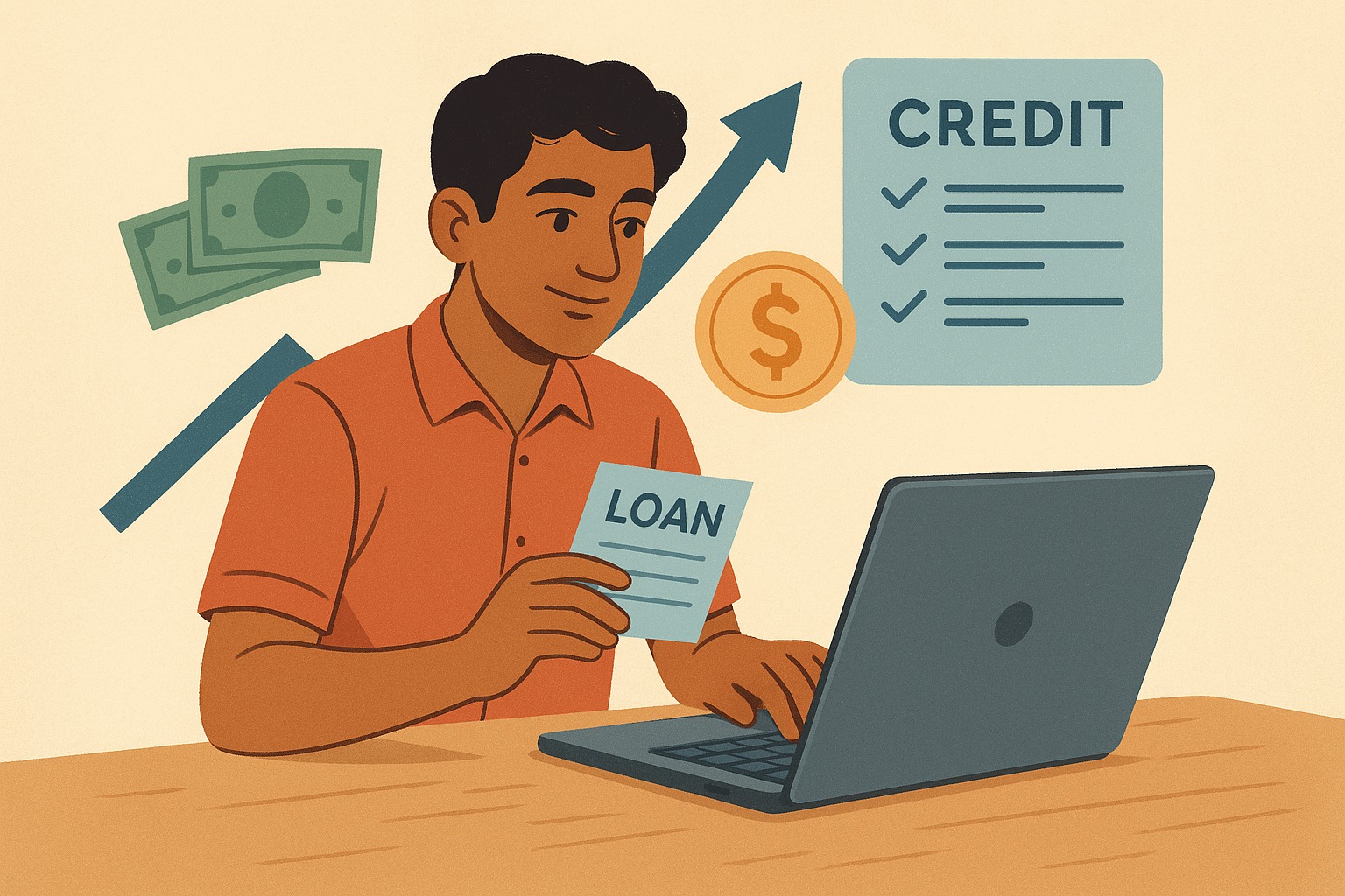 Young Indian borrower using small loans responsibly to build credit and qualify for bigger financial opportunities.