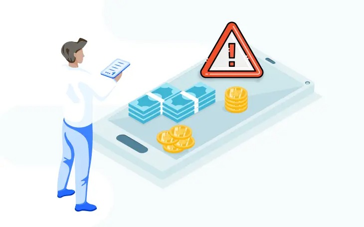 Young professional using a smartphone for a secure instant loan app, avoiding fraudulent lenders