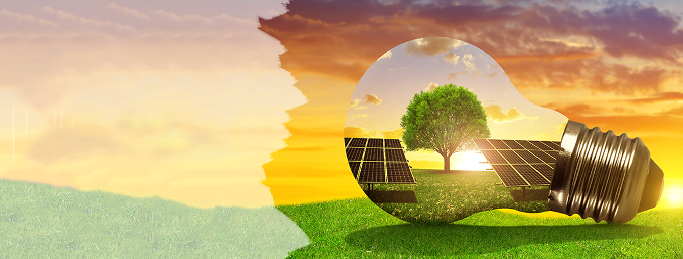 Solar panels and wind turbines in India, symbolizing renewable energy growth powered by green financing.