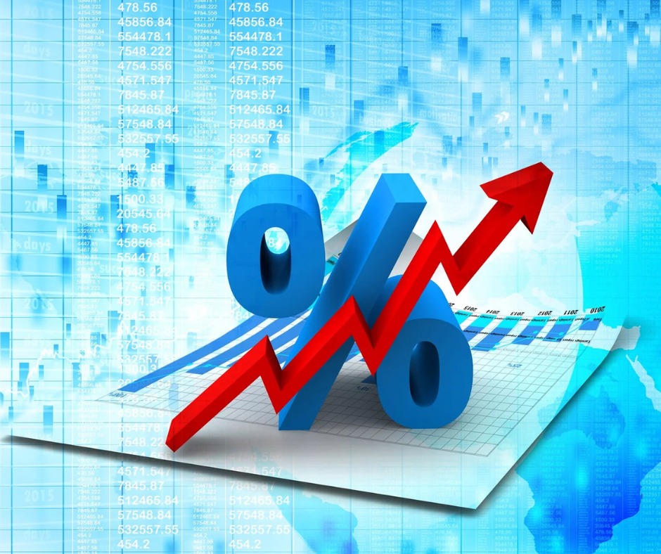 Illustration of rising interest rate arrows alongside loan documents and EMI charts showing impact on borrowers in India
