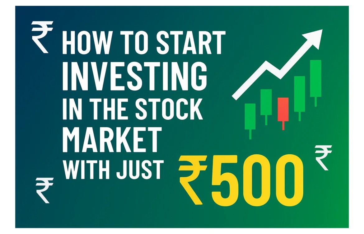 An Indian rupee coin plant growing in a small pot, symbolizing starting investments with just ₹500.