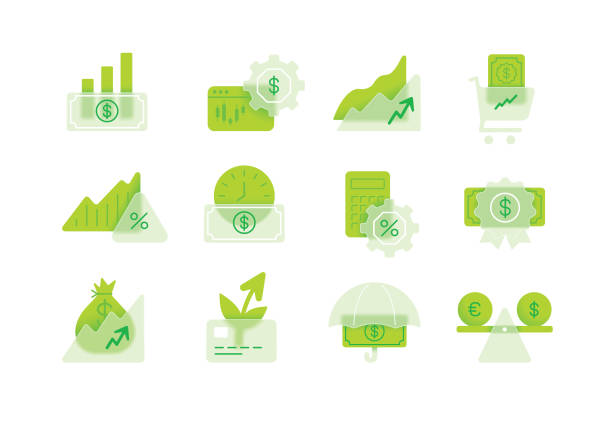 A digital platform screen showing a green bond investment dashboard with eco-friendly icons.
