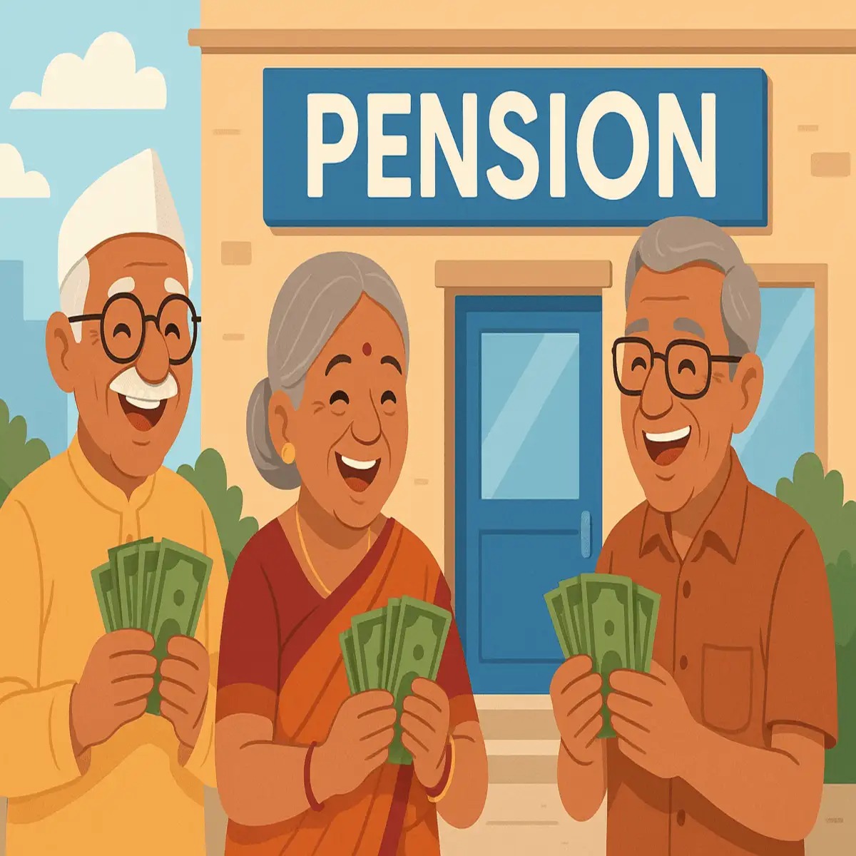 Senior couple discussing pension loan with bank officer