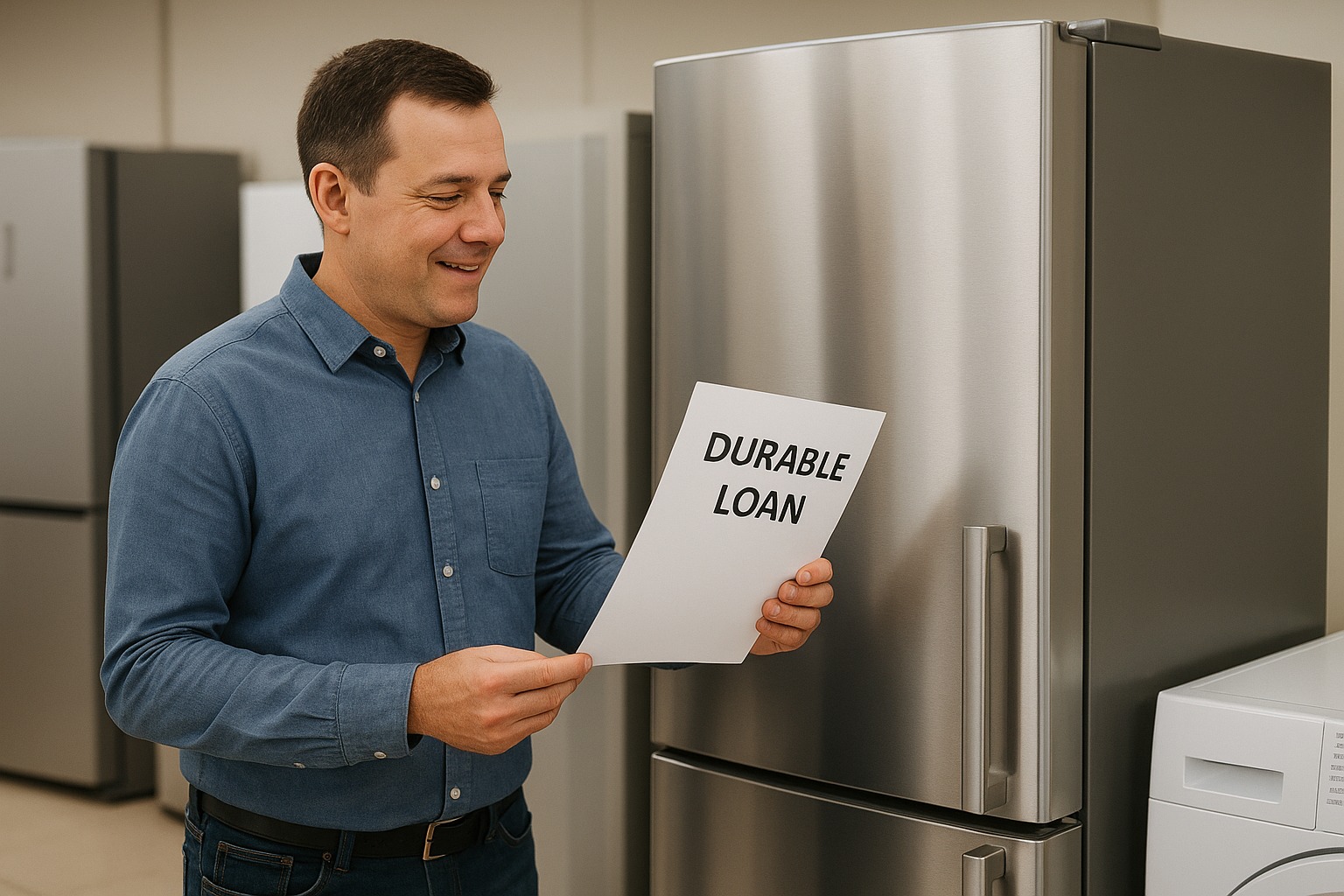 Consumer purchasing a refrigerator with a durable loan