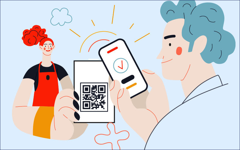 Person making payment using a mobile wallet on smartphone