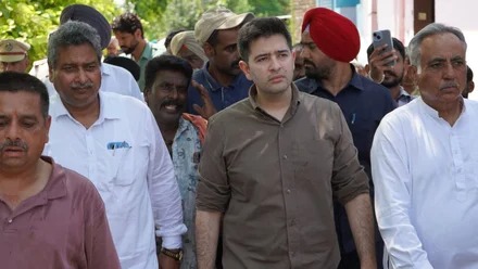 Raghav Chadha donating funds for flood-hit villages in Punjab