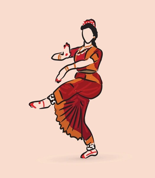 Bharatanatyam dancer performing traditional pose