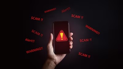 Warning sign for fake loan app scams in India