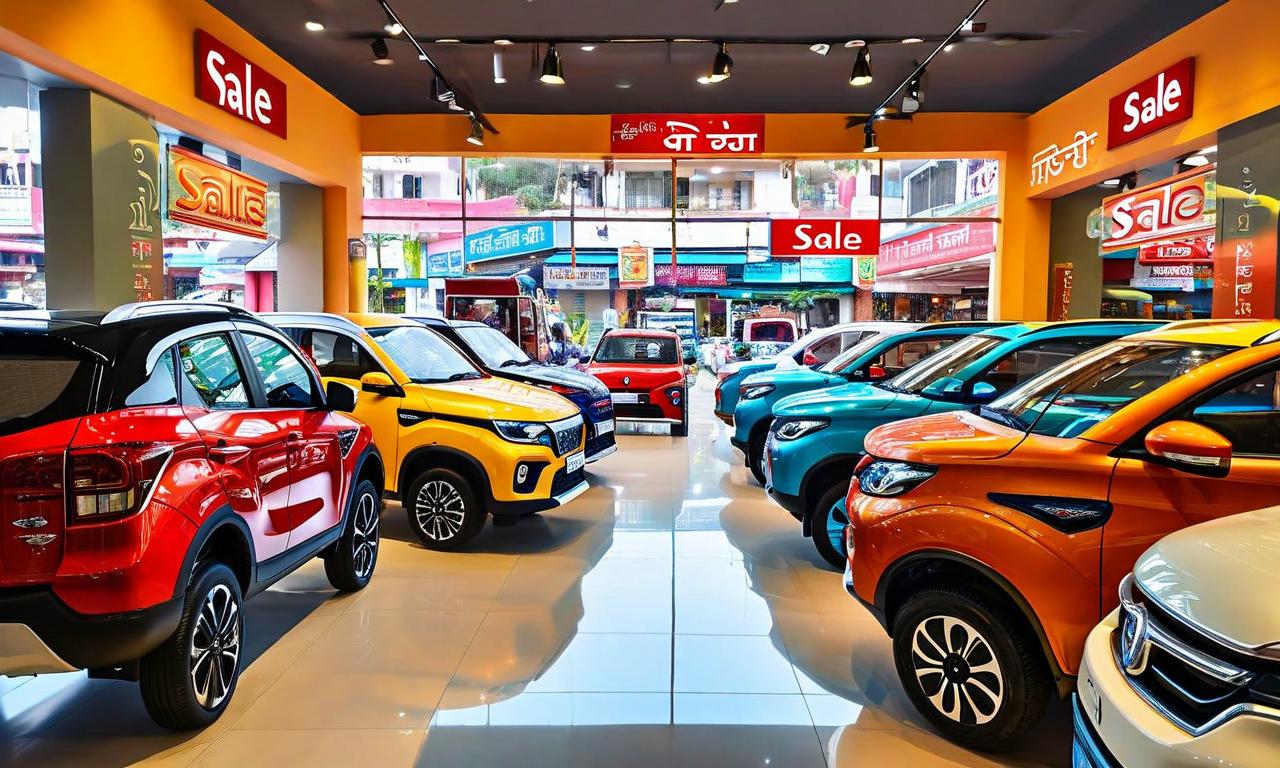 Cars and two-wheelers at dealership showing GST reform impact
