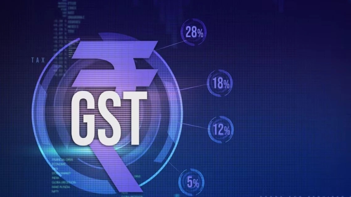 GST 2.0 infographic showing new 5% and 18% tax slabs in India