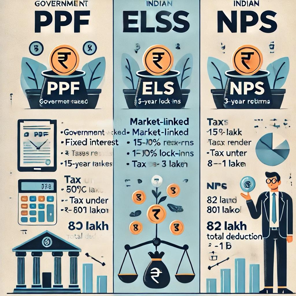 Tax-saving instruments in India 2025 – ELSS, PPF, NPS explained.