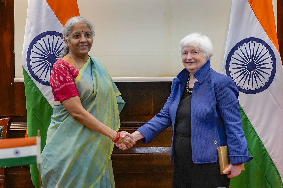 Finance Minister Nirmala Sitharaman at trade meeting with U.S. officials