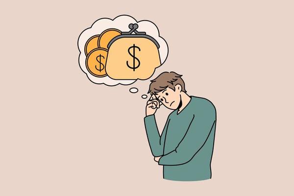 Person thinking about finances