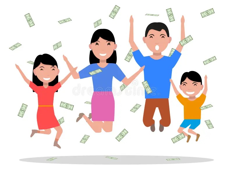 Happy family achieving financial goals without stress