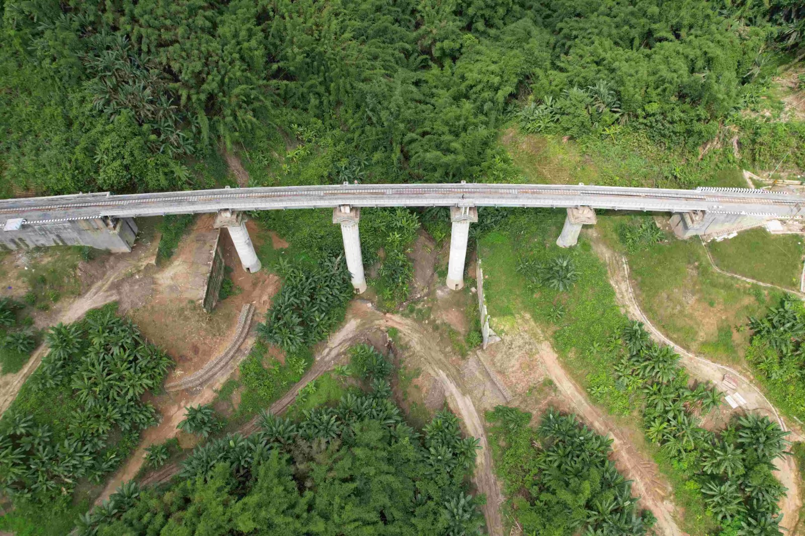 Bairabi–Sairang railway line under construction in Mizoram