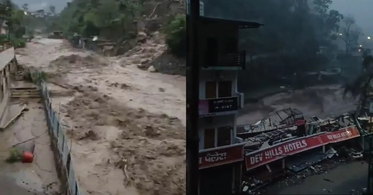 Flooded streets and submerged houses in Dehradun after heavy rainfall and cloudburst