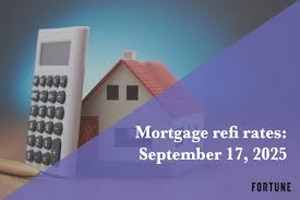 “Graph showing U.S. 30-year and 15-year fixed mortgage refinance rates on September 17, 2025”