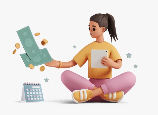 Employee using employer-backed financial wellness loan or salary advance benefit