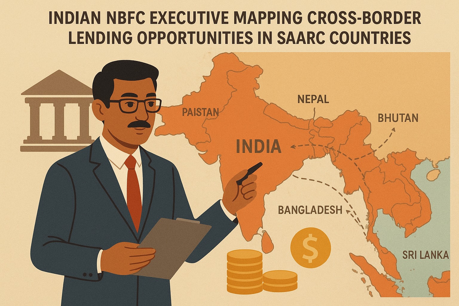 Indian NBFC executive mapping cross-border lending opportunities in SAARC countries