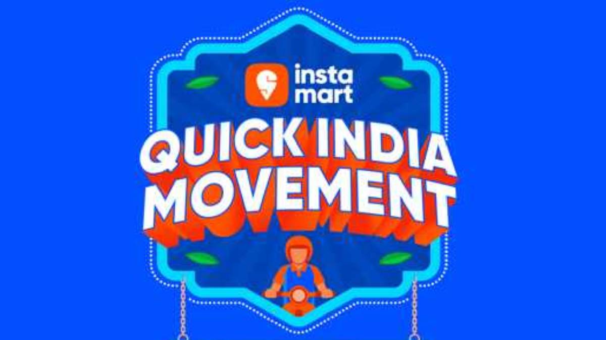 Instamart Quick India Movement Sale banner showing 10-minute delivery promise