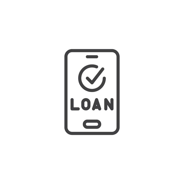 Illustration of digital loans on a smartphone with financial icons