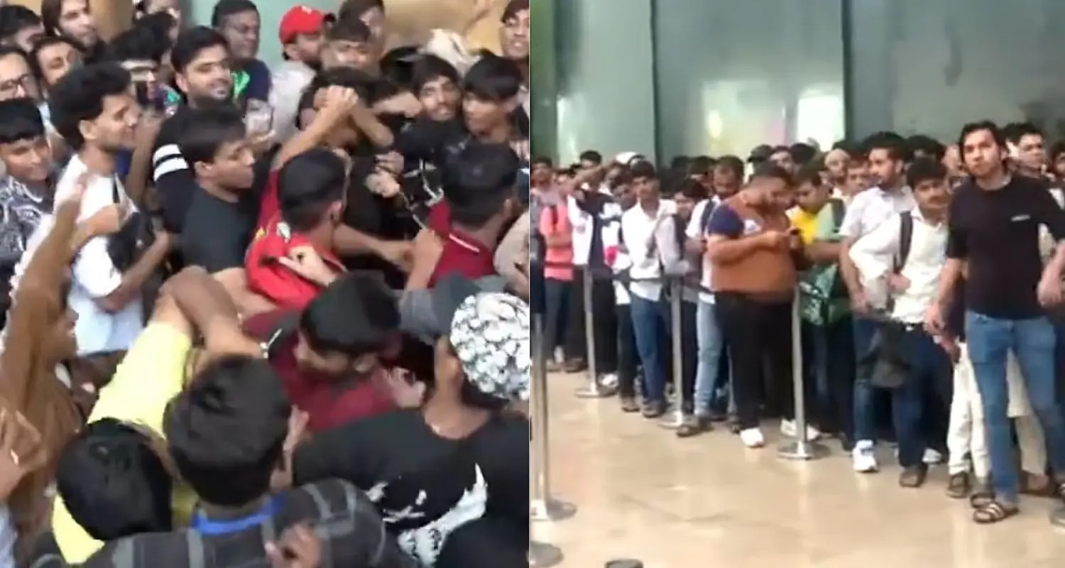 Crowd at Mumbai Apple store during iPhone 17 launch