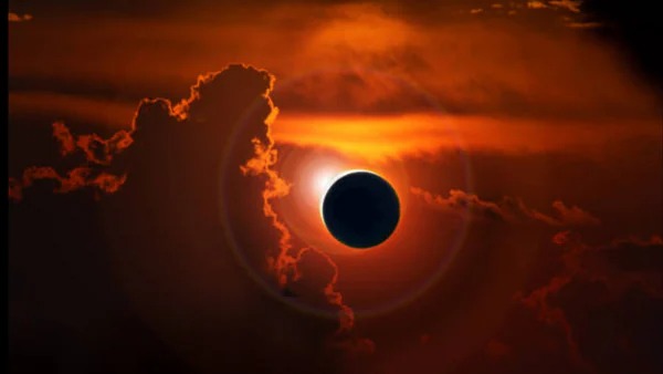 Partial solar eclipse visible in India with Moon covering Sun