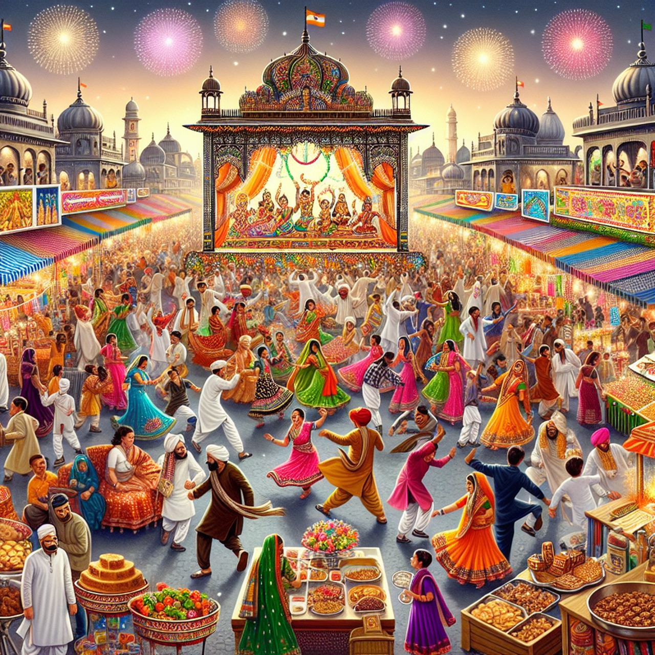 Navratri celebration in Maihar with vegetarian offerings