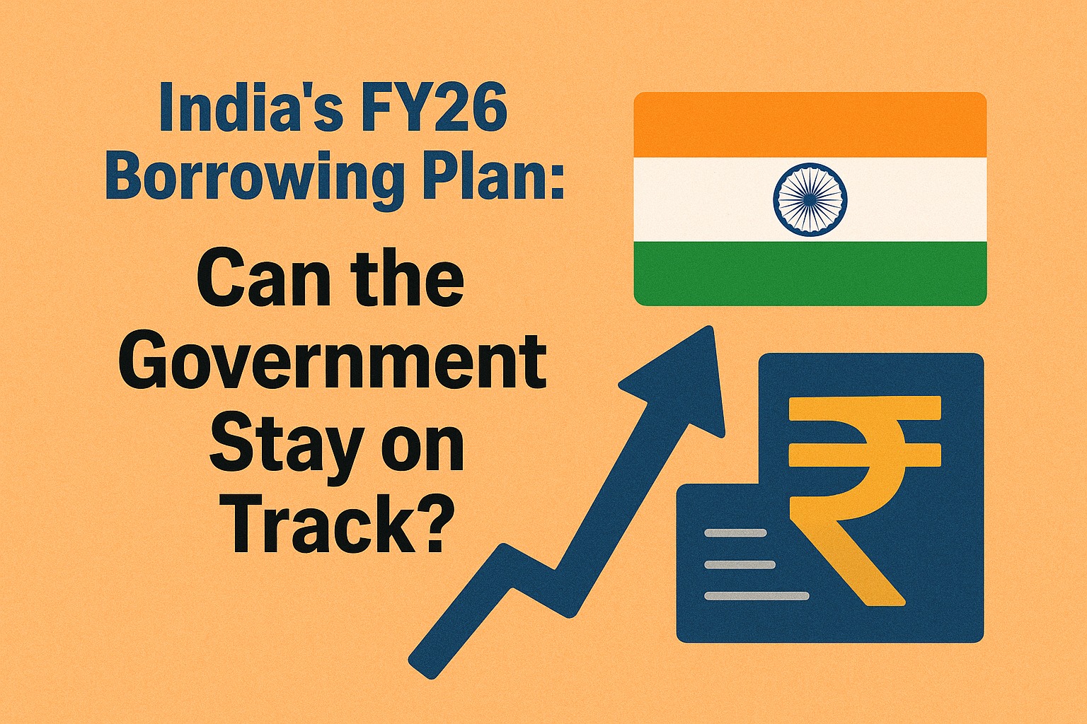 Indian government office with financial charts overlay