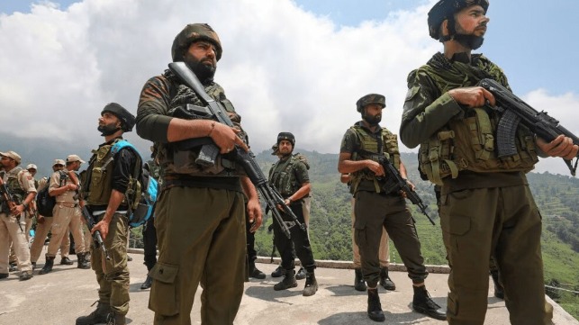 Indian security forces responding to anti-terror threats