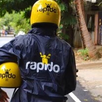 Rapido rider parked on Bengaluru street amid protests