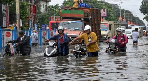 Flooded streets of Kolkata after record rainfall