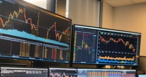 Traders monitoring stock market movements on screens